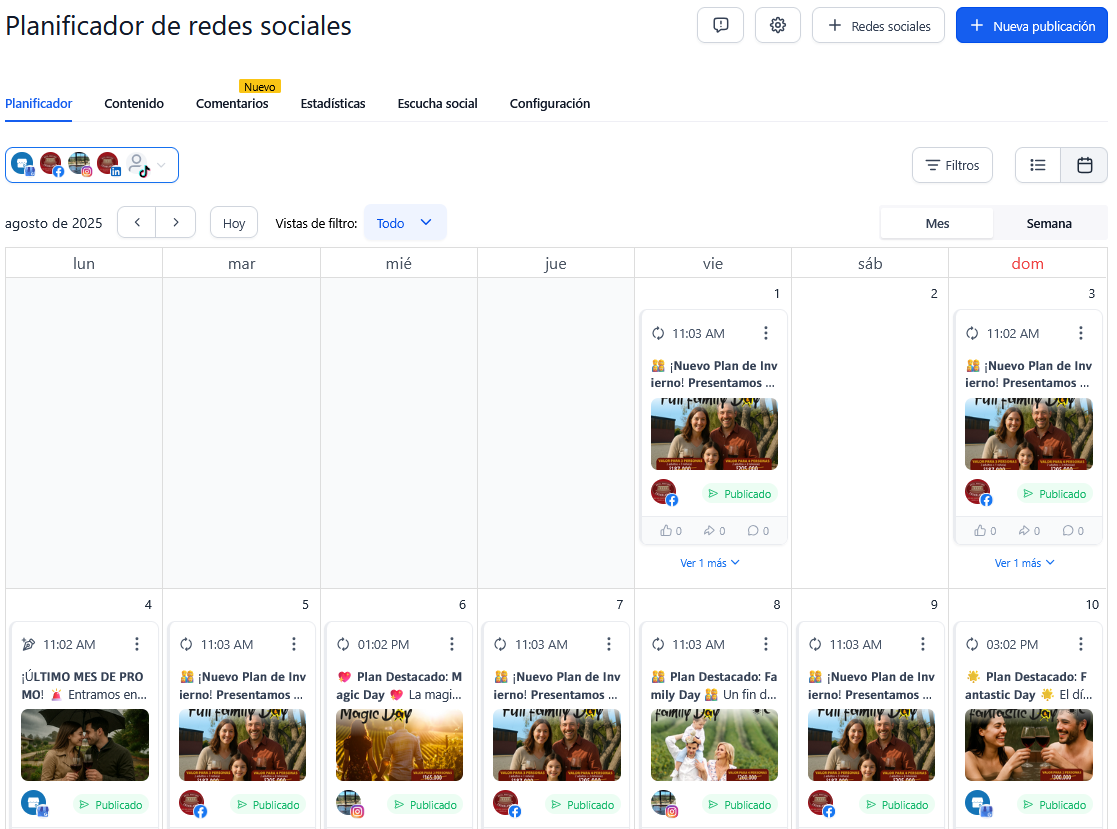 Interfaz del Planificador Xennin